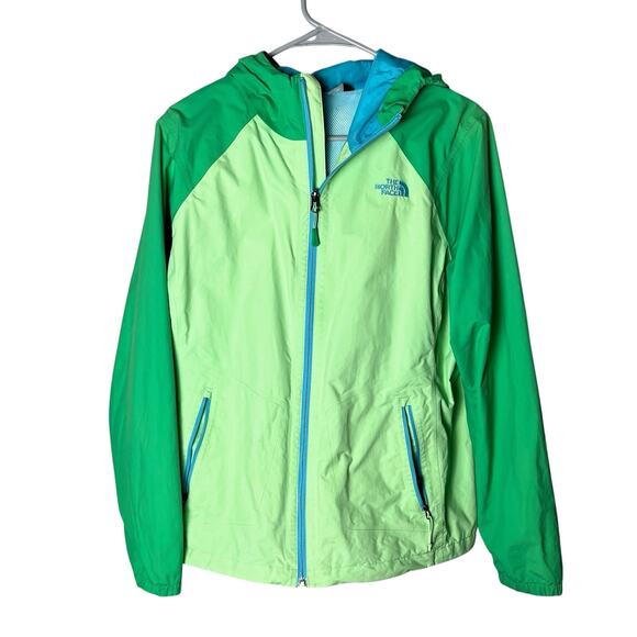The NorthFace Women’s Large DryVent Color Block Rain Jacket Green Gorp Hiking - Picture 1 of 11